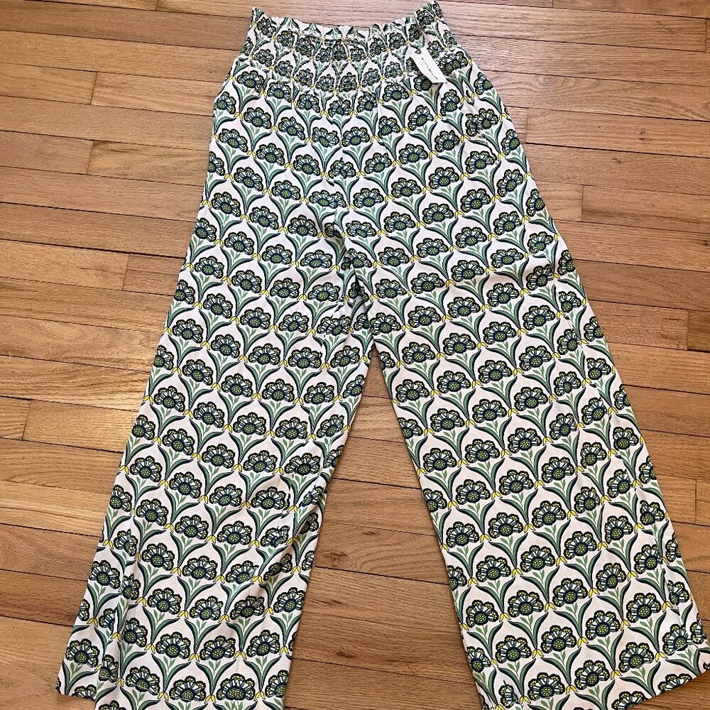 088 Anthropologie The Saria Smocked Wide-Leg Pants by Maeve NWT Size Small - Picture 4 of 7
